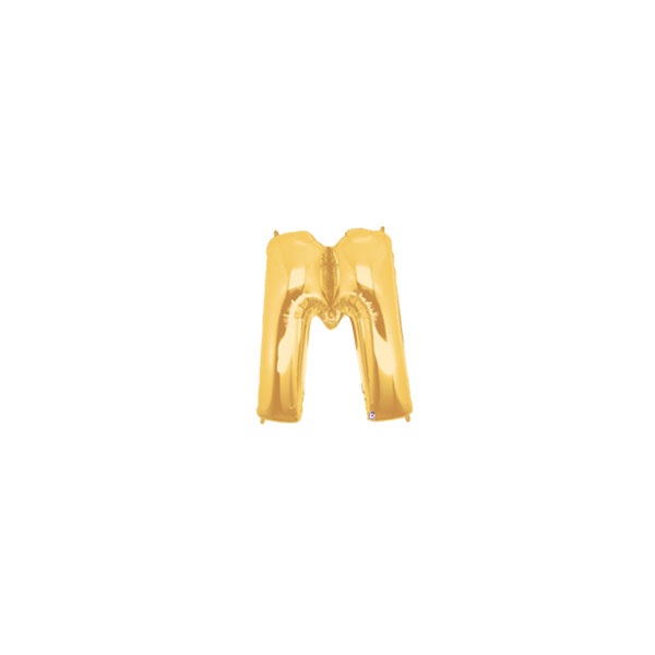 7in GOLD Letter M Megaloon Jr. bag of 5