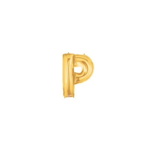 7in GOLD Letter P Megaloon Jr. bag of 5