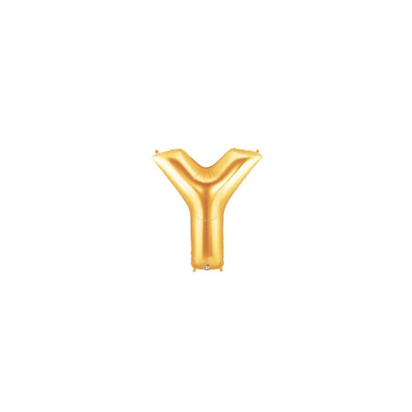 7in GOLD Letter Y Megaloon Jr. bag of 5