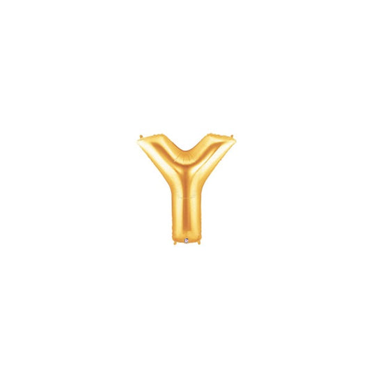 7in GOLD Letter Y Megaloon Jr. bag of 5