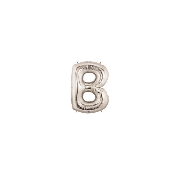 7in SILVER Letter B Megaloon Jr. bag of 5