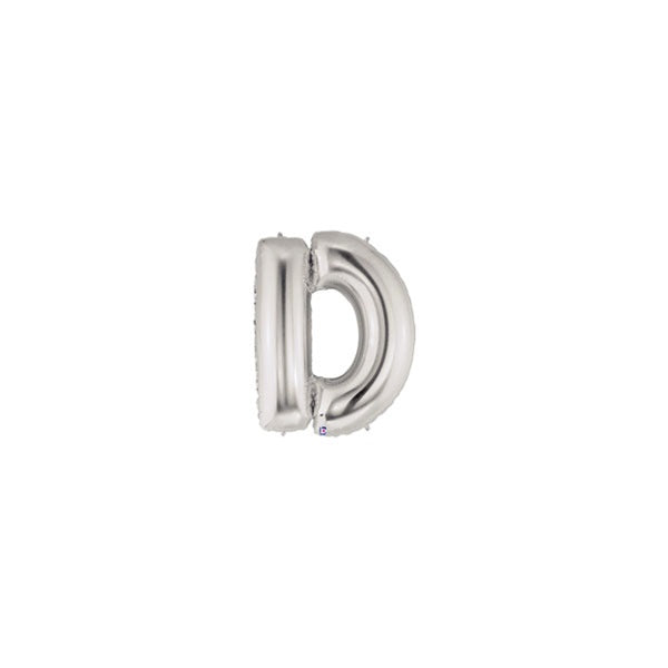 7in SILVER Letter D Megaloon Jr. bag of 5