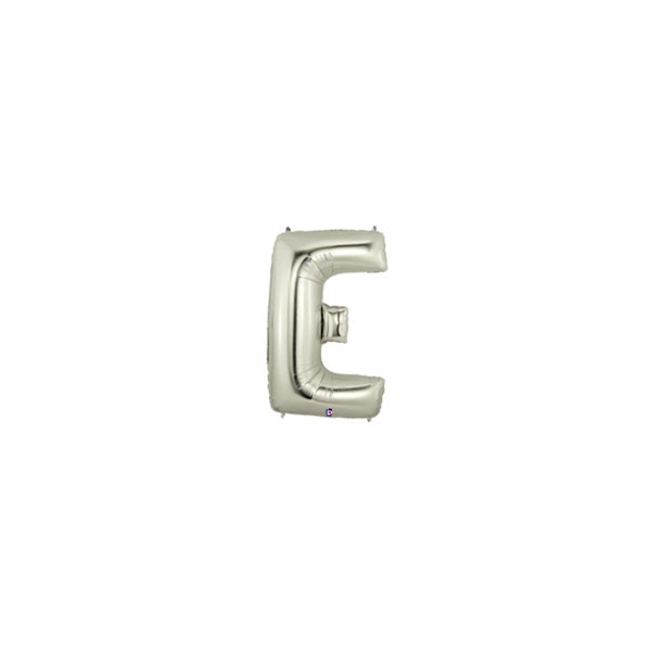 7in SILVER Letter E Megaloon Jr. bag of 5