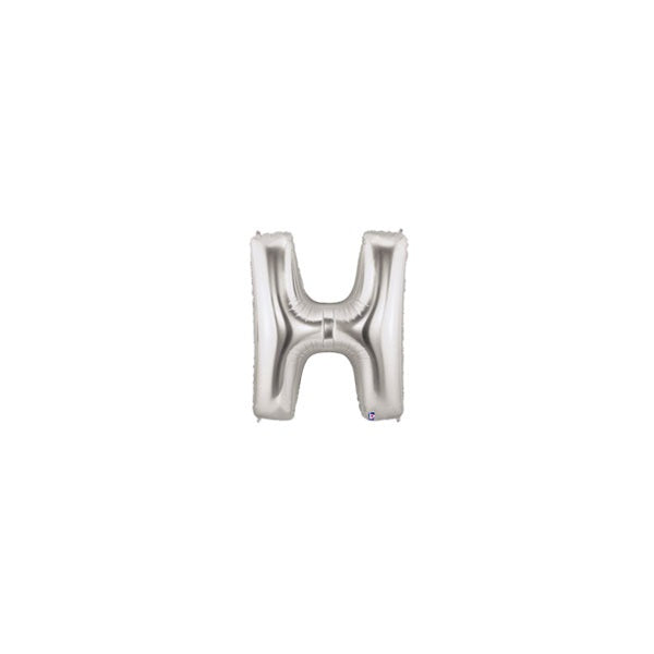 7in SILVER Letter H Megaloon Jr. bag of 5