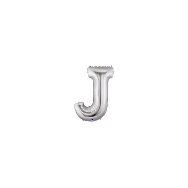 7in SILVER Letter J Megaloon Jr. bag of 5