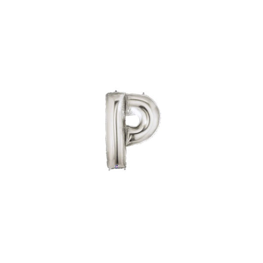 7in SILVER Letter P Megaloon Jr. bag of 5