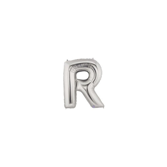 7in SILVER Letter R Megaloon Jr. bag of 5