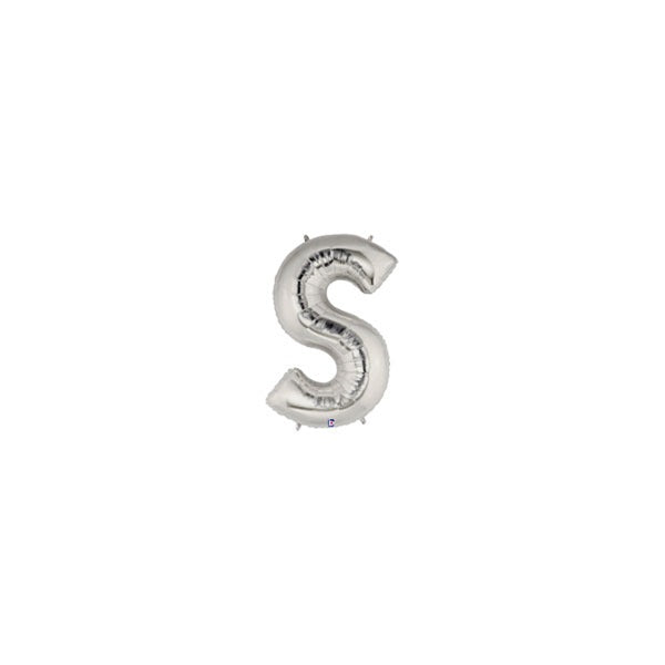 7in SILVER Letter S Megaloon Jr. bag of 5