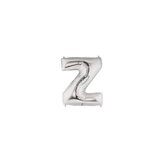 7in SILVER Letter Z Megaloon Jr. bag of 5