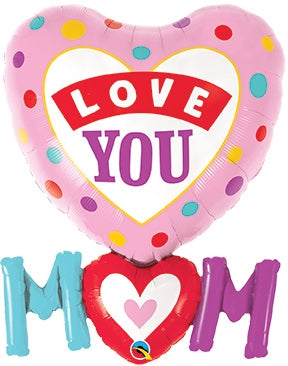 Love You Mom Dots Balloon