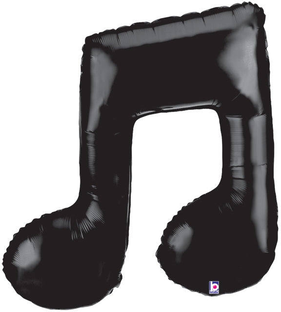 40 inch Music Note DOUBLE BLACK shaped foil balloon