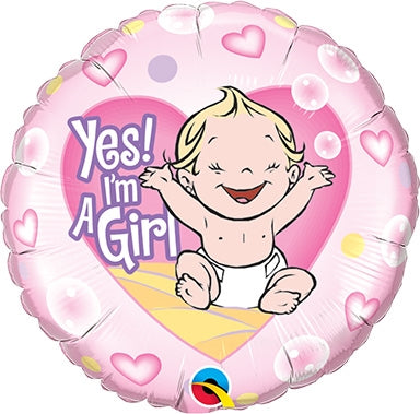 Yes! I'm A Girl Foil Balloon