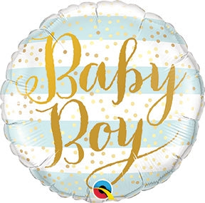 Baby Boy Blue Stripes Balloon