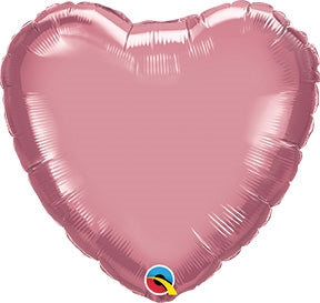 Qualatex Chrome Mauve Heart Foil Balloon