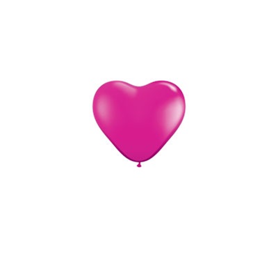 6in Qualatex Heart Jewel MAGENTA bag of 100