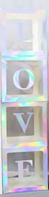 Clear LOVE Box with IRIDESCENT Letters