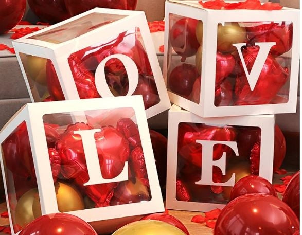 Clear LOVE Box with WHITE Letters