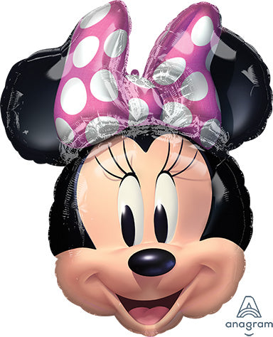 Globo de aluminio con forma de cabeza de paquete Forever de Disney Minnie Mouse de 30 pulgadas