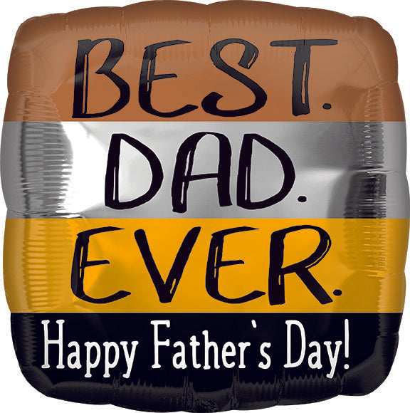 VLP Globo cuadrado de aluminio Happy Father's Day Best Dad Ever de 18.0 in, paquete de 25