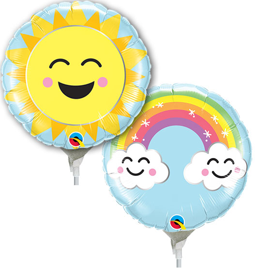 Globo de aluminio Sunshine Rainbow de 9 pulgadas, paquete de 25