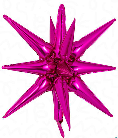 22 pulgadas HOT PINK Starburst - Globo de aluminio - IRP - Un punto de inflación