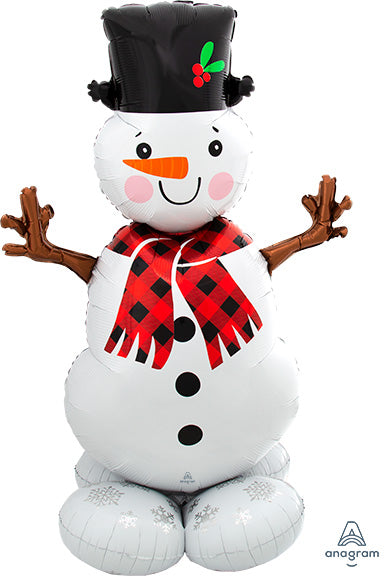 Paquete de globos múltiples AirLoonz Snowman Foil de 55 pulgadas