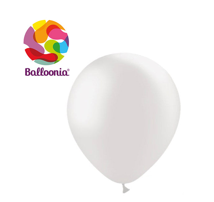 5in Metálico BLANCO PERLA - Látex Redondo - BALLOONIA Bolsa de 100