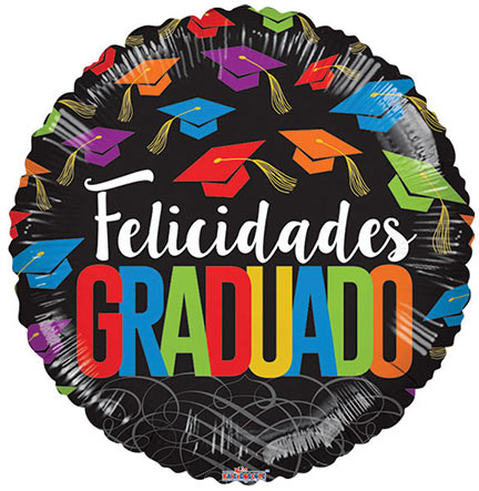 Birretes Felicidades Graduado de 18 pulgadas, paquete de 25