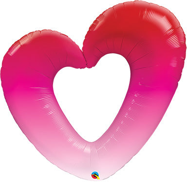 Globo de aluminio con paquete de corazón abierto PINK Ombre de 42 pulgadas