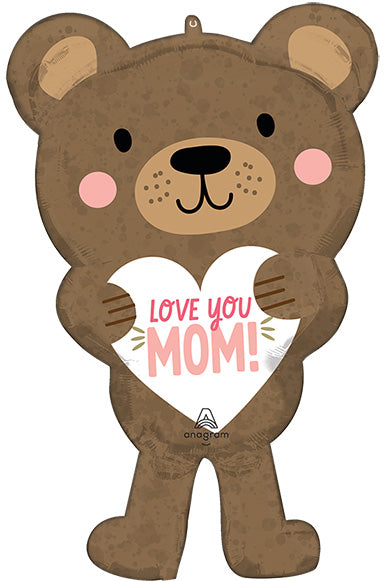 Globo de aluminio SuperShape con paquete Love You Mom Bear de 30 pulgadas