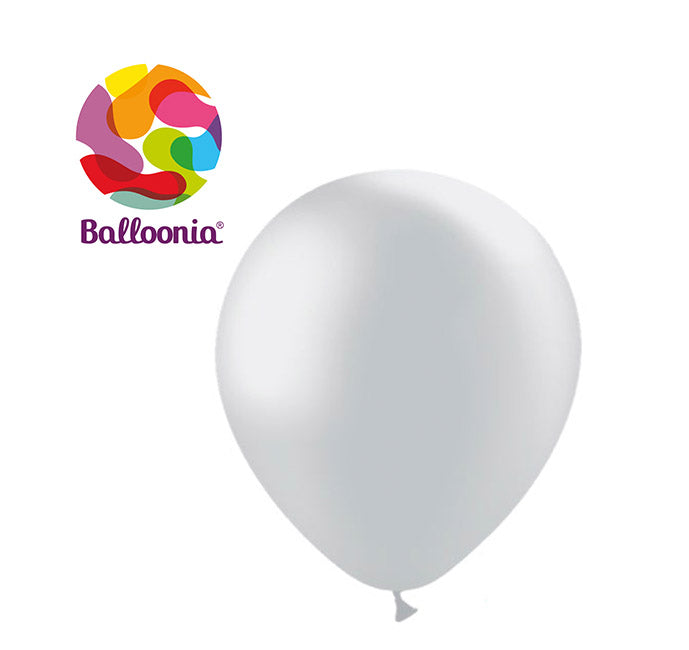 5in PLATA Metálica - Látex Redondo - GLOBOS Bolsa de 100