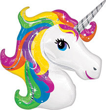 Paquete de globos de aluminio con diseño de unicornio arcoíris de 33 pulgadas