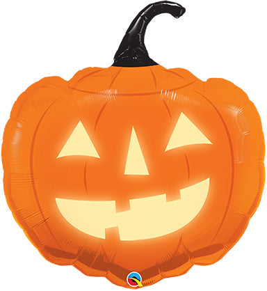 Jack Aglow de 35 pulgadas - Paquete de globos de aluminio con forma de calabaza