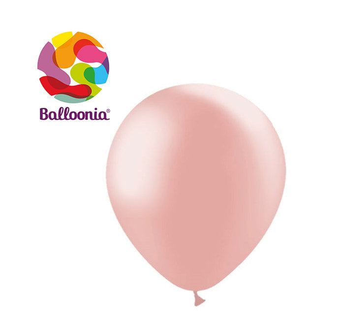 5in ORO ROSA Metálico - Látex Redondo - BALLOONIA Bolsa de 100