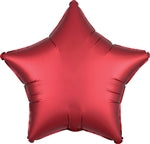 Globo de aluminio con forma de estrella satinada de 19 pulgadas, color ROJO/SANGRIA, paquete de 10