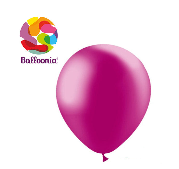 5in FUCSIA Metálico - Látex Redondo - BALLOONIA Bolsa de 100