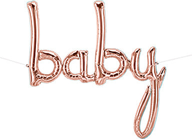 Globo de aluminio empaquetado Script BABY Northstar ROSE GOLD de 46 pulgadas