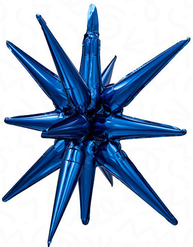 Starburst AZUL MARINO de 22 pulgadas - Globo de aluminio - IRP - Un punto de inflación