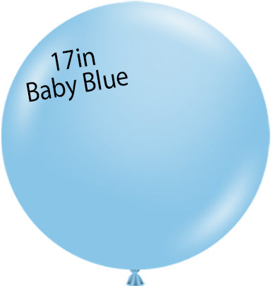 Globos TufTex redondos AZUL BEBÉ de 17 pulgadas, bolsa de 50