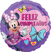 Globo de aluminio Disney Minnie Feliz Cumpleanos de 18 pulgadas - Solo queda 1