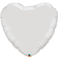 Papel de aluminio Qualatex en forma de corazón de 36 pulgadas BLANCO, paquete de 5