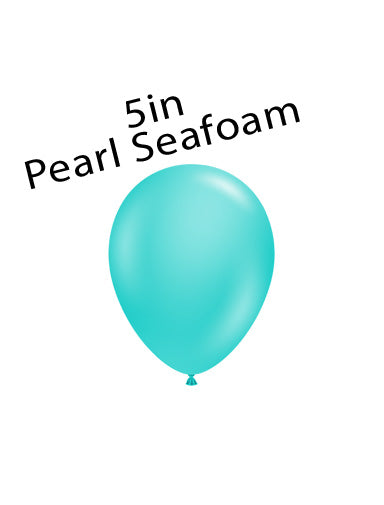 Globos TufTex redondos PEARL SEAFOAM de 5 pulgadas, bolsa de 50