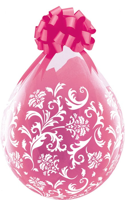 Globo de relleno transparente Qualatex Damask Print-A-Round de 18 pulgadas, bolsa de 25