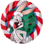 Paquete de saludos de temporada de Bugs Bunny Santa de 18 pulgadas