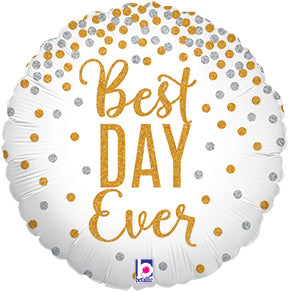 18 pulgadas Glittering Best Day Ever - Paquete holográfico