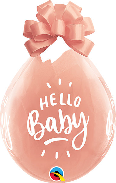 Globo de relleno transparente Qualatex Hello Baby de 18 pulgadas, bolsa de 25