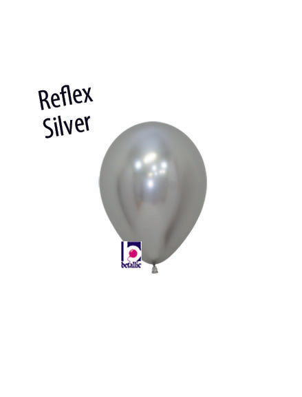 Globo de látex plateado Sempertex REFLEX de 5 pulgadas, bolsa de 100