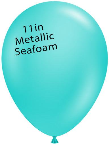 Globos TufTex redondos metálicos SEAFOAM de 11 pulgadas, bolsa de 100