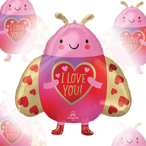 Globo de aluminio con forma de Love Bug Junior adorable de 22 pulgadas, paquete de 5