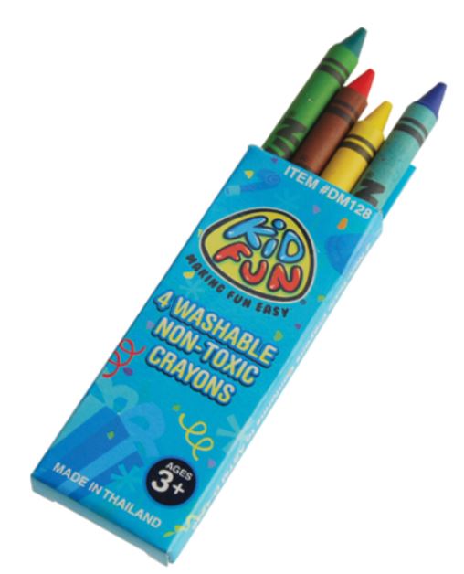 Full Size WASHABLE CRAYONS - Pack of 4